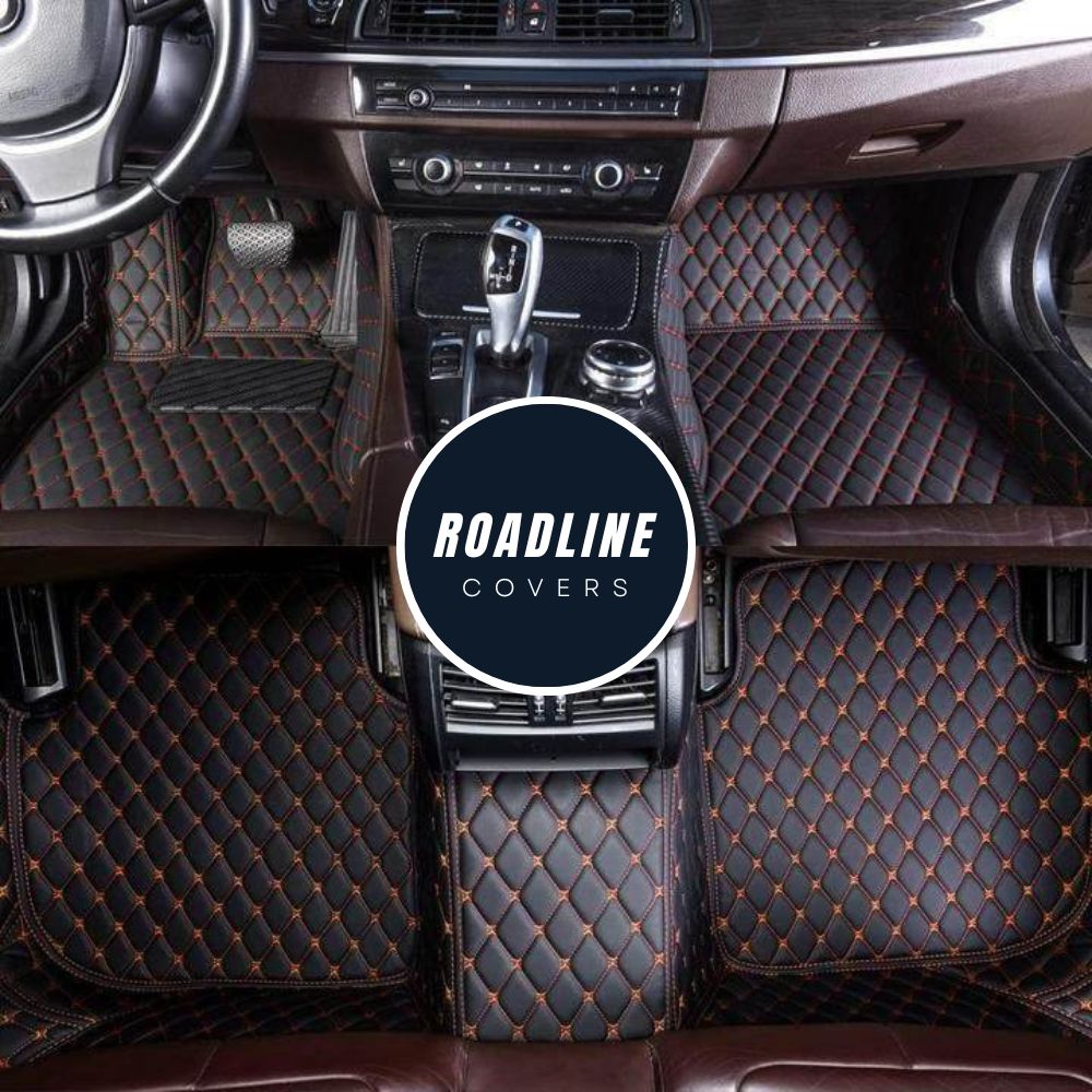 Black & Orange Stitching Custom Car Floor Mats