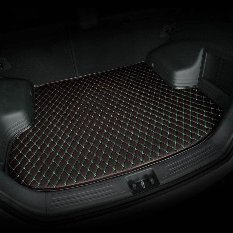 Black & Green Stitching Custom Car Trunk Mats