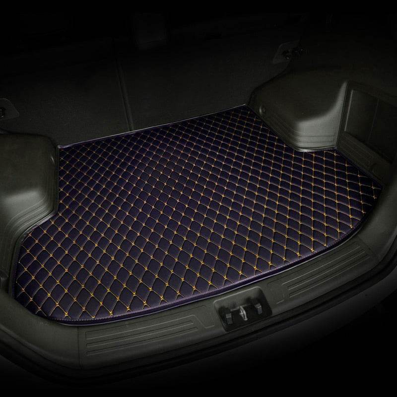 Black & Orange Stitching Custom Car Trunk Mats