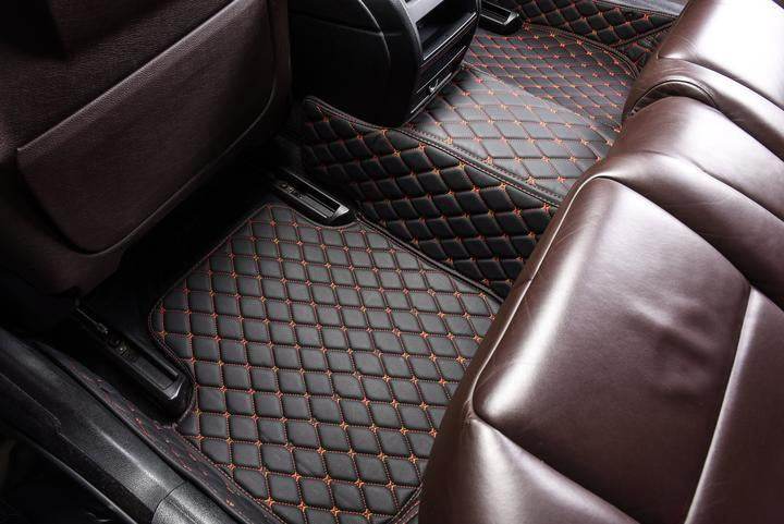 Black & Orange Stitching Custom Car Floor Mats