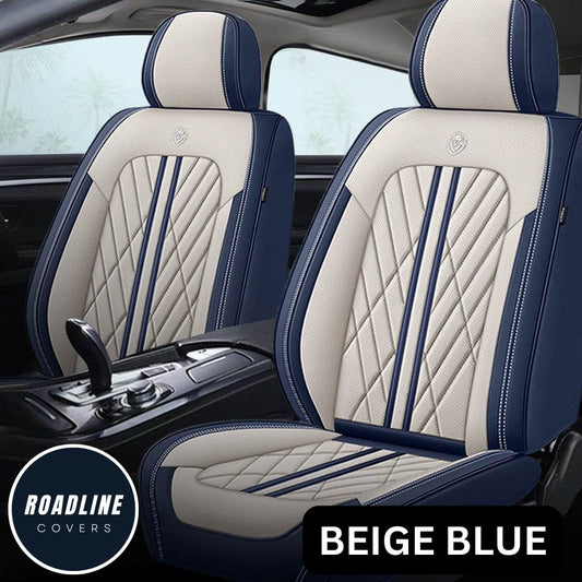 Beige & Blue Roadline Covers