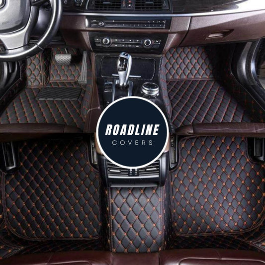 Black & Orange Stitching Custom Car Floor Mats