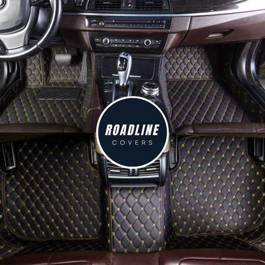 Black & Yellow Stitching Custom Car Floor Mats