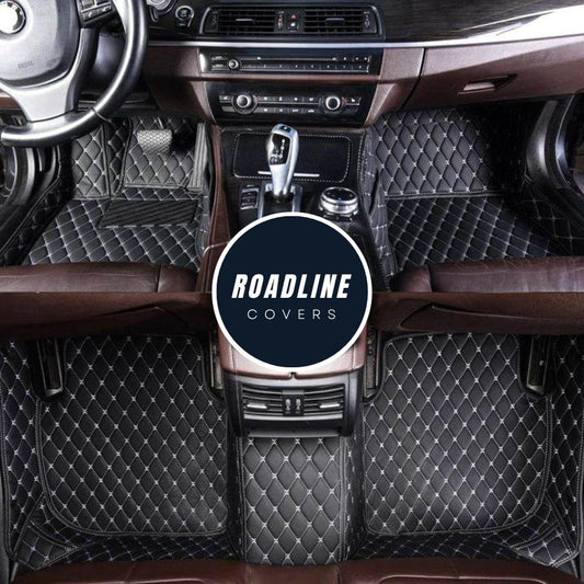 Black & White Stitching Custom Car Floor Mats