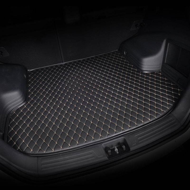 Black & White Stitching Custom Car Trunk Mats